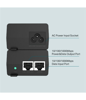 TP-LINK | PoE+ Injector Adapter | TL-POE160S | 10/100/1000 Mbit/s | Ethernet LAN (RJ-45) ports 1x10/100/1000Mbps RJ45 data-in p