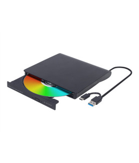 Gembird | External USB DVD Drive | DVD-USB-03 | Interface USB 3.1 Gen 1 | DVD RW ( R DL) / DVD-RAM | CD read speed 24 x | CD wr