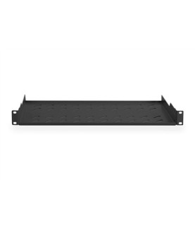 Digitus | Fixed Shelf for Racks | DN-19 TRAY-1-SW | Black | The shelves for fixed mounting can be installed easy on the two fro