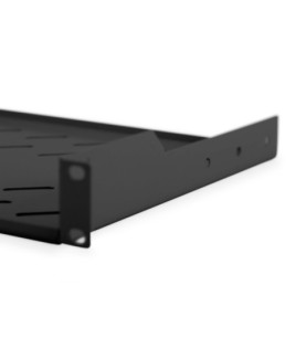 Digitus | Fixed Shelf for Racks | DN-19 TRAY-1-SW | Black | The shelves for fixed mounting can be installed easy on the two fro