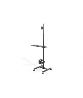 Digitus | Mobile workstation with individual height adjustment | DA-90374 | Monitor Mount, PC Holder | 17-32 " | Black