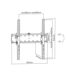 Gembird | Wall mount | WM-55T-02 | 32-55 " | Maximum weight (capacity) 40 kg | Black