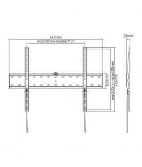 Gembird | Wall mount | Fixed | 37-70 " | Maximum weight (capacity) 40 kg | Black