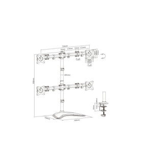 Digitus | Desk Mount | DA-90364 | Tilt, swivel, rotate | Black