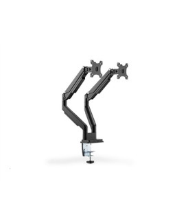 Digitus | Desk Mount | Universal Dual Monitor Mount with Gas Spring and Clamp Mount | Swivel, height adjustment, rotate | Black