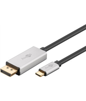 Goobay | USB-C to DisplayPort Adapter Cable | Silver/Black | Type-C | DisplayPort | USB-C to DisplayPort | 2 m