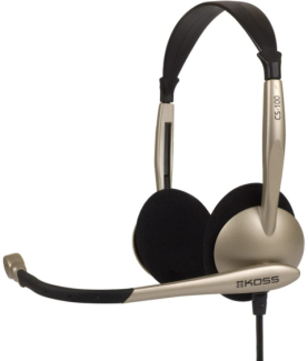 Koss | Headphones | CS100 | Wired | On-Ear | Microphone | Black/Gold