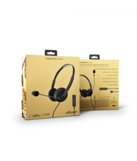 Energy Sistem Headset Office 2+ Black, USB and 3.5 mm plug, volume control, retractable boom mic. | Energy Sistem | Wired Earph