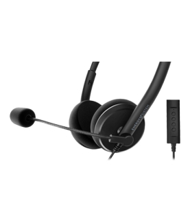 Energy Sistem Headset Office 2+ Black, USB and 3.5 mm plug, volume control, retractable boom mic. | Energy Sistem | Wired Earph