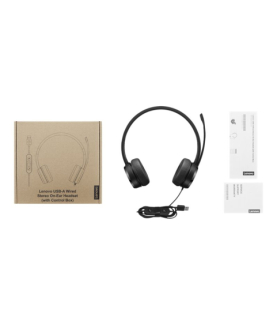 Lenovo | USB-A Stereo Headset with Control Box | Wired | On-Ear