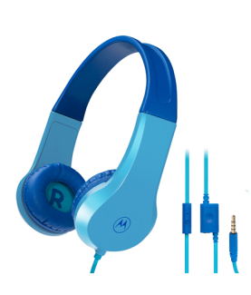 Motorola | Kids Wired Headphones | Moto JR200 | Over-Ear Over-Ear | Built-in microphone | 3.5 mm plug | Blue