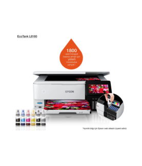 Epson Wireless Photo Printer | EcoTank L8160 | Inkjet | Colour | Inkjet Multifunctional Printer | A4 | Wi-Fi | Grey