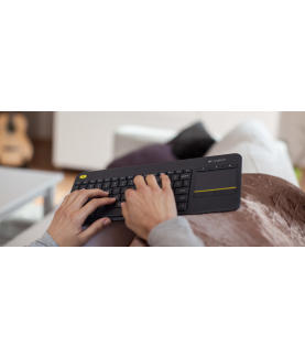 Logitech | K400 Plus | Keyboard with Trackpad | Wireless | NL | Black | USB port | 380 g