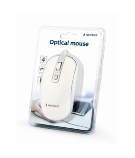 Gembird | Optical USB mouse | MUS-4B-06-WS | Optical mouse | White/Silver