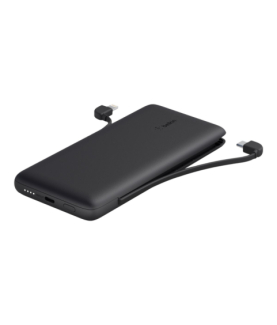 Belkin | BOOST CHARGE Plus Power Bank | 10000 mAh | Integrated LTG and USB-C cables | Black