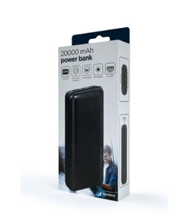 Gembird | Power Bank | PB20-02 | 20000 mAh | 2 x USB-AF | Black