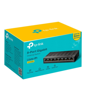 TP-LINK | Desktop Switch | LS1008G | Unmanaged | Desktop | Power supply type External