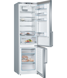 Bosch | Refrigerator | KGE398IBP Series 6 | Energy efficiency class B | Free standing | Combi | Height 201 cm | Fridge net capa