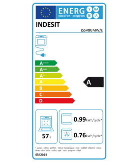 INDESIT | Cooker | IS5V8GMW/E | Hob type Vitroceramic | Oven type Electric | White | Width 50 cm | Grilling | Depth 60 cm | 57 