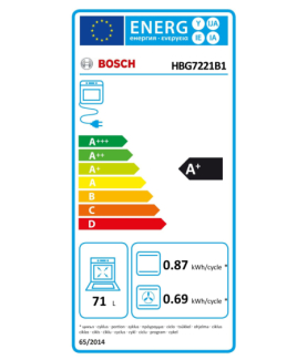 Bosch | Oven | HBG7221B1 | 71 L | Electric | Hydrolytic | Touch | Height 59.5 cm | Width 59.4 cm | Black