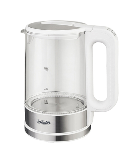 Mesko | Kettle | MS 1301w | Electric | 1850 W | 1.7 L | Glass/Stainless steel | 360 rotational base | White