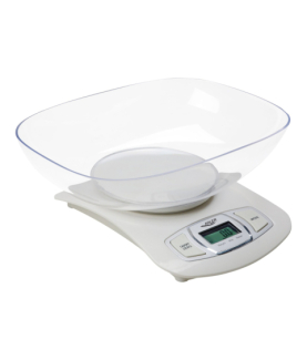 Adler AD 3137 Kitchen scales, Capacity 5 kg , Graduation 1g, Big LCD Display, Auto-zero/Auto-off, Large bowl, White | Adler | A