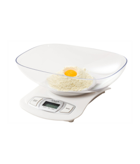 Adler AD 3137 Kitchen scales, Capacity 5 kg , Graduation 1g, Big LCD Display, Auto-zero/Auto-off, Large bowl, White | Adler | A