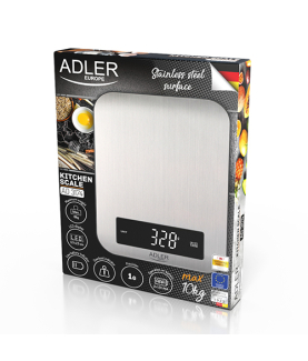 Adler | Kitchen scale | AD 3174 | Maximum weight (capacity) 10 kg | Graduation 1 g | Display type LED | Inox