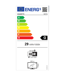 Gigabyte | Gaming Monitor | M27Q X-EU | 27 " | IPS | QHD | 240 Hz | 1 ms | 2 560 x 1440 pixels | 350 cd/m | HDMI ports quantity