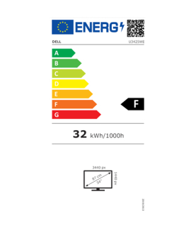 Dell | U3425WE | 34 " | IPS | 21:9 | 120 Hz | 5 ms | 3440 x 1440 pixels | 300 cd/m | HDMI ports quantity 1 | Silver | Warranty 