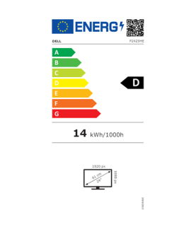 Dell | P2425HE | 24 " | IPS | 16:9 | 100 Hz | 8 ms | 1920 x 1080 pixels | 250 cd/m | HDMI ports quantity 1
