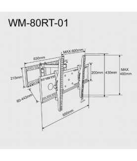 Gembird | Full-motion wall mount | Fixed | 37-80 " | Maximum weight (capacity) 60 kg | Black