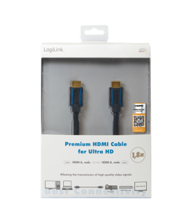 Logilink | Premium HDMI Cable for Ultra HD | Black | HDMI male (type A) | HDMI male (type A) | HDMI to HDMI | 5 m