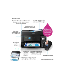 Epson Multifunctional printer | EcoTank L5590 | Inkjet | Colour | Inkjet Multifunctional Printer | A4 | Wi-Fi | Black