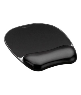 Fellowes | Mouse pad with wrist support CRYSTAL | Mouse pad with wrist pillow | 202 x 235 x 25 mm | Black