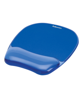 Fellowes | Mouse pad with wrist support CRYSTAL | Mouse pad with wrist pillow | 230 x 202 x 32 mm | Blue