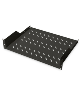 Digitus | 2U Fixed Shelf for Racks | DN-19 TRAY-2-SW | Black | Perfect for storage of components which are not 483 mm (19 ) sui