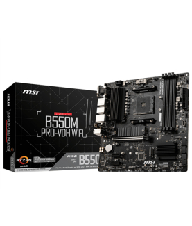 MSI | B550M PRO-VDH WIFI | Processor family AMD | Processor socket AM4 | DDR4 | Memory slots 4 | Chipset AMD B | Micro ATX