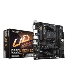 Gigabyte | B550M DS3H AC 1.0/1.1/1.2/1.3/1.5 M/B | Processor family AMD | Processor socket AM4 | DDR4 DIMM | Memory slots 4 | S