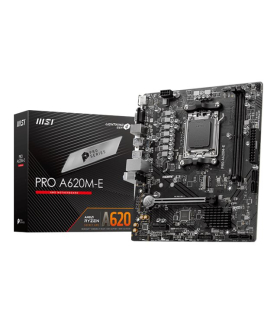 MSI | PRO A620M-E | Processor family AMD | Processor socket AM5 | DDR5 | Supported hard disk drive interfaces SATA, M.2 | Numbe