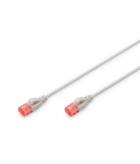 CAT 6 U-UTP Slim patch cord | Patch cord | Transparent red coloured connector for easy identification of Category 6 (250 MHz). 