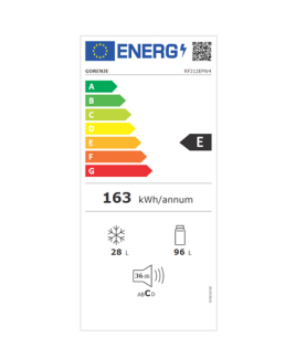 Gorenje | Refrigerator | RF212EPW4 | Energy efficiency class E | Free standing | Double Door | Height 117 cm | Fridge net capac