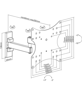 Goobay | Wall mount | 49714 FULLMOTION (S) | Tilt, Swivel | TV wall mount Basic " | Black