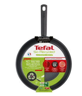 TEFAL Frying Pan | G2710653 So Recycled | Frying | Diameter 28 cm | Suitable for induction hob | Fixed handle | Black