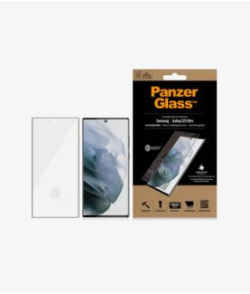 PanzerGlass | Samsung | Galaxy S22 Ultra | Tempered glass | Black | Case friendly. Compatible with ultrasonic fingerprint senso