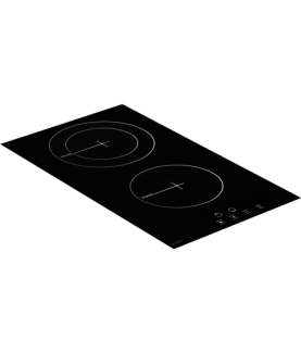 Simfer | Hob | H3.020.DEBSP | Vitroceramic | Number of burners/cooking zones 2 | Touch | Black