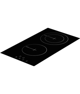 Simfer | Hob | H3.020.DEBSP | Vitroceramic | Number of burners/cooking zones 2 | Touch | Black