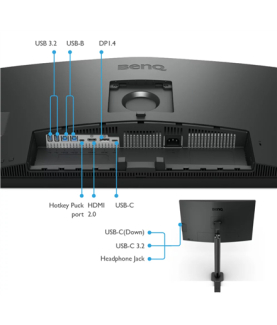 Benq | USB-C Monitor | PD3205UA | 31.5 " | IPS | UHD | 16:9 | 60 Hz | 5 ms | 3840 x 2160 | 350 cd/m | HDMI ports quantity 1 | B