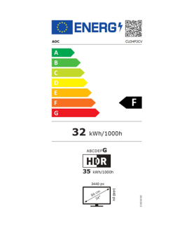 AOC CU34P3CV | 34 " | VA | 21:9 | 100 Hz | 4 ms | 3440 x 1440 pixels | HDMI ports quantity 1
