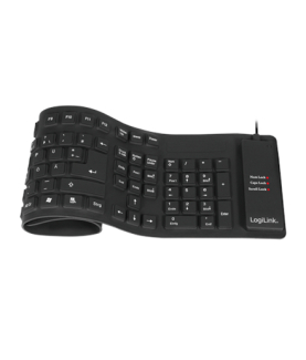 Logilink | Flexible waterproof Keyboard USB + PS/2 | ID0019A | Flexible keyboard | Wired | DE | Black